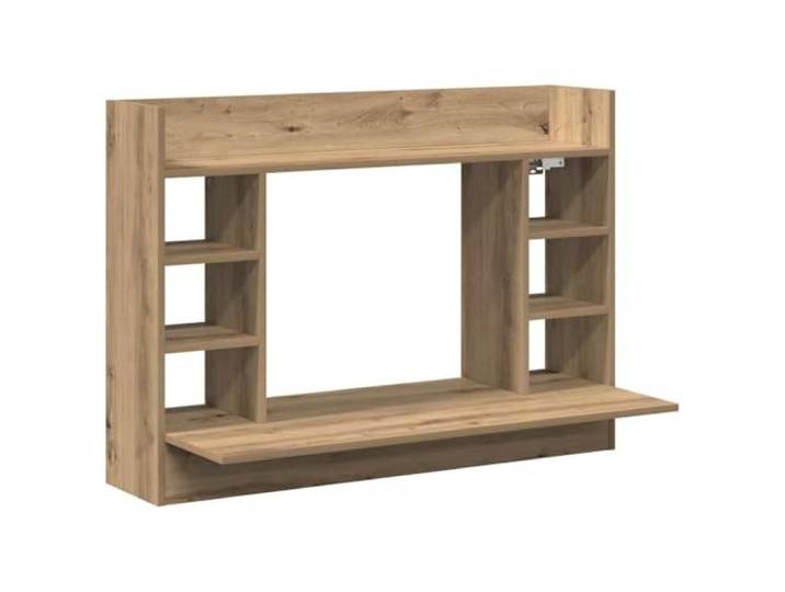 HMDNGOUT Wandtisch Artisan-Eiche Holzwerkstoff 105 x 48 x 75 cm Wandmontage, Integrierte Regalbretter, Matte Oberfläche, Für Home-Office