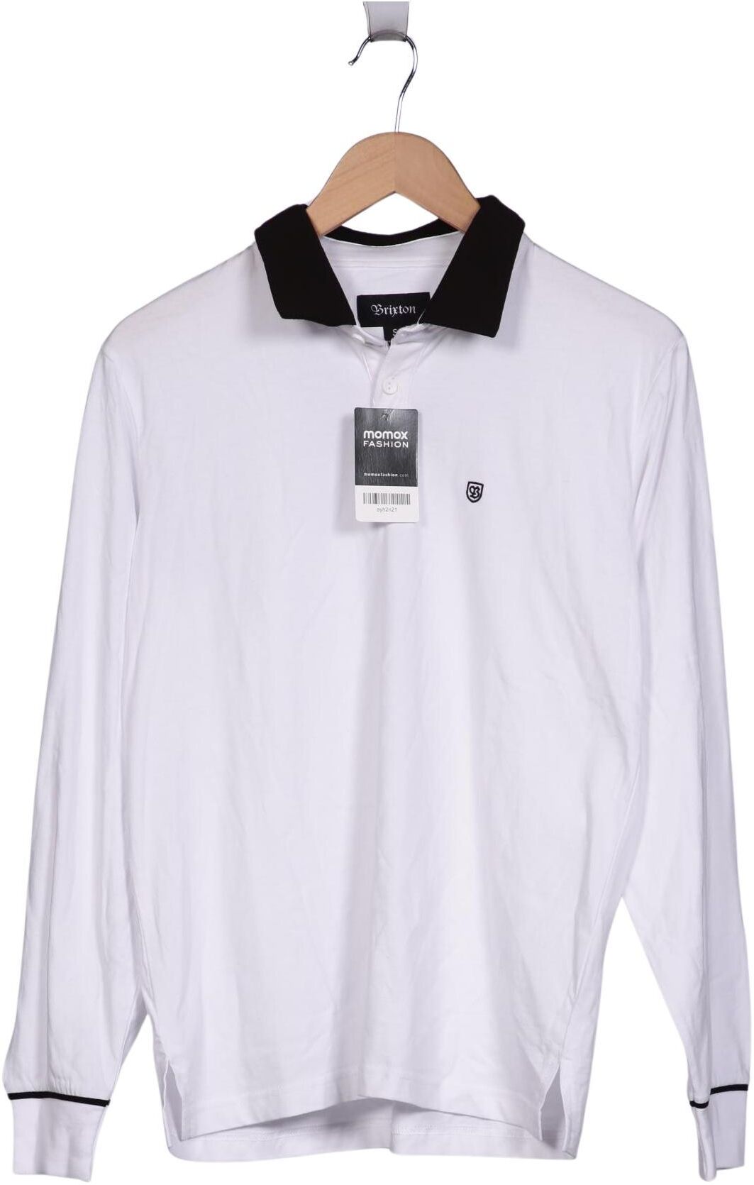 Brixton Herren Poloshirt, Weiß, Gr. S, Baumwolle - Second Hand