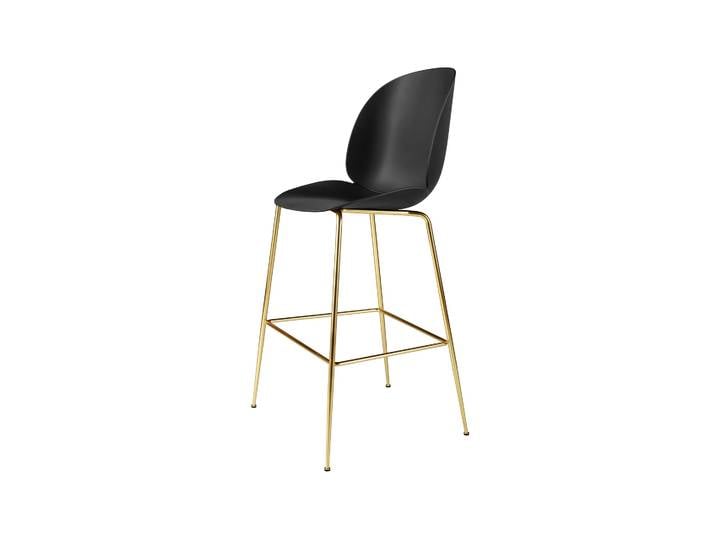 GUBI Tabouret de bar Beetle haut black, structure en laiton