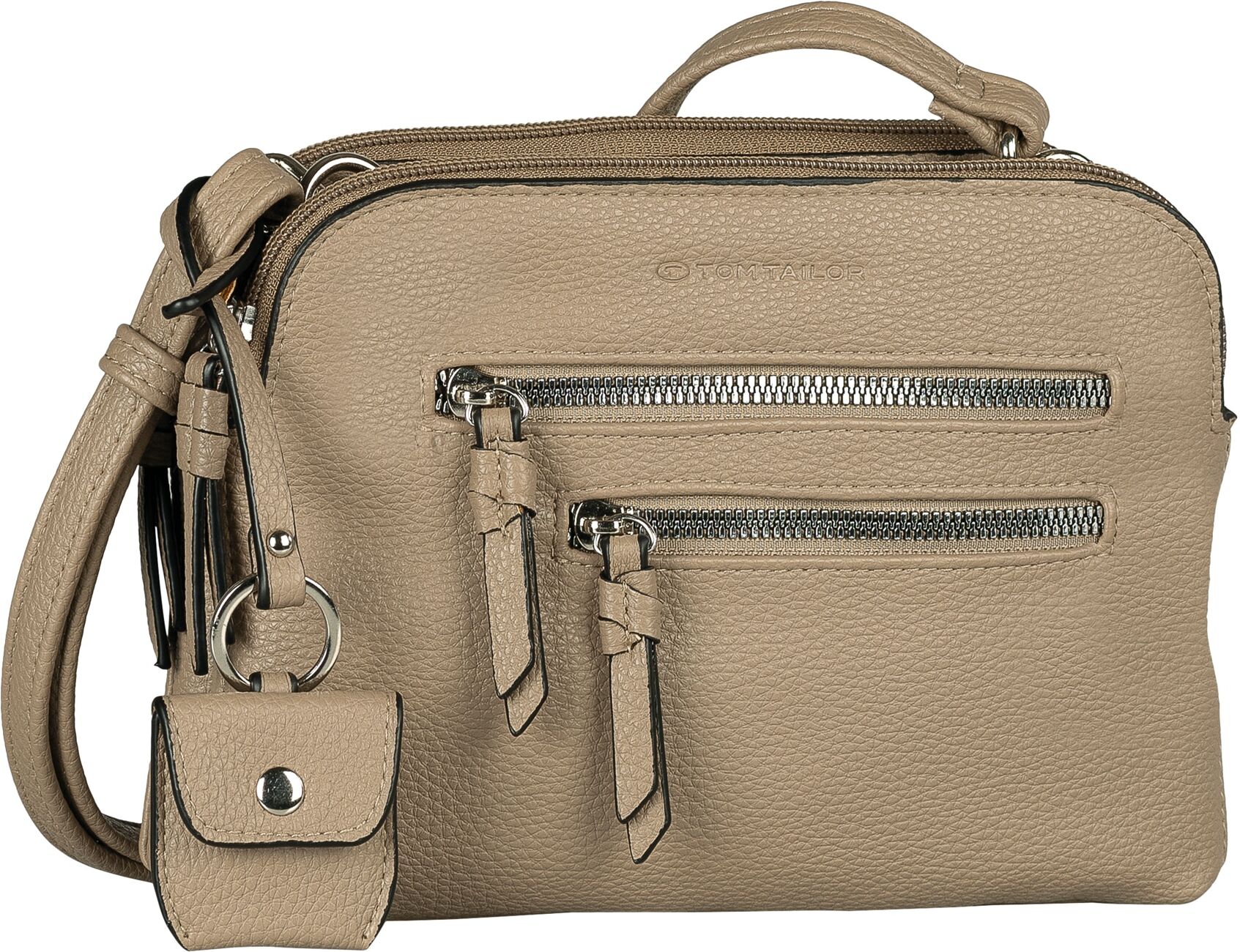 Umhängetasche TOM TAILOR "Winona", Damen, Gr. B/H/T: 23,5cm x 16cm x 5cm, beige (natur), Polyurethan, clean, gepflegt, geprägtes Muster, unifarben, Taschen Umhängetasche, aus weichem Lederimtiat mit praktischen Formaten natur B/H/T: 23,5cm x 16cm x 5cm
