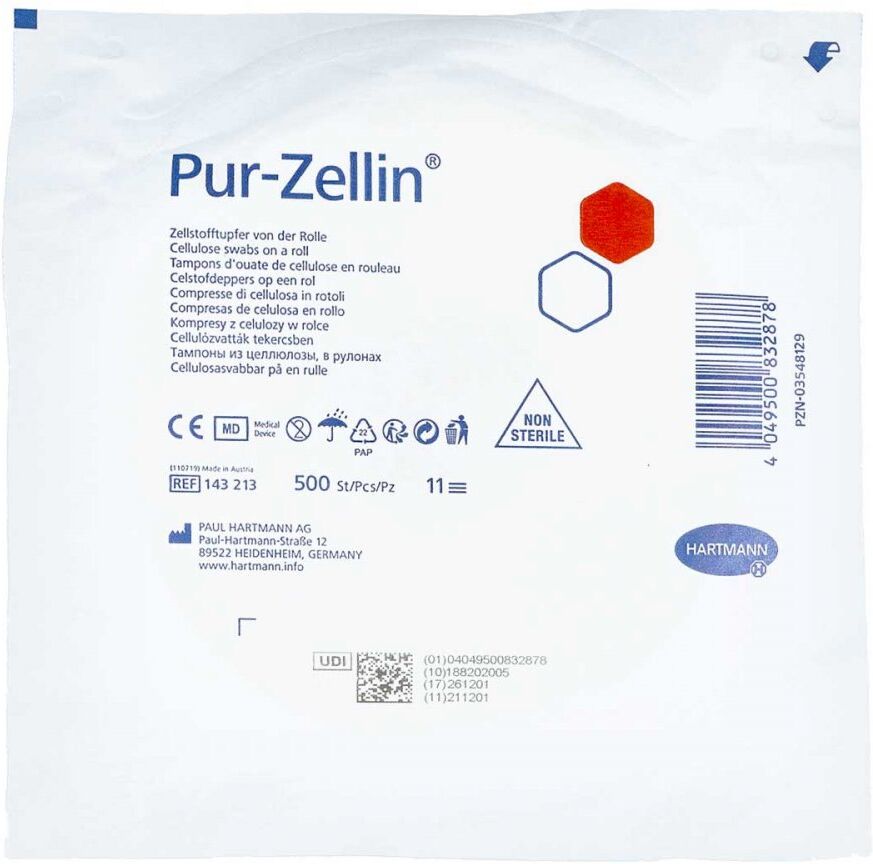 Pur Zellin 4x5 cm unsteril Rolle zu 500 St.