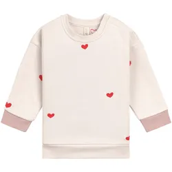 Lässig Sweatshirt Herzen, natur, 98