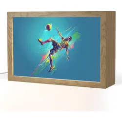 NACHTTISCHLAMPE Fußballer - Farbspritzer - Farbenfroh - Ball 30x20 cm