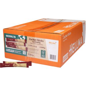 Hellma Zuckersticks nachhaltig, weißer Zucker, je 4 g, 1000 Stück