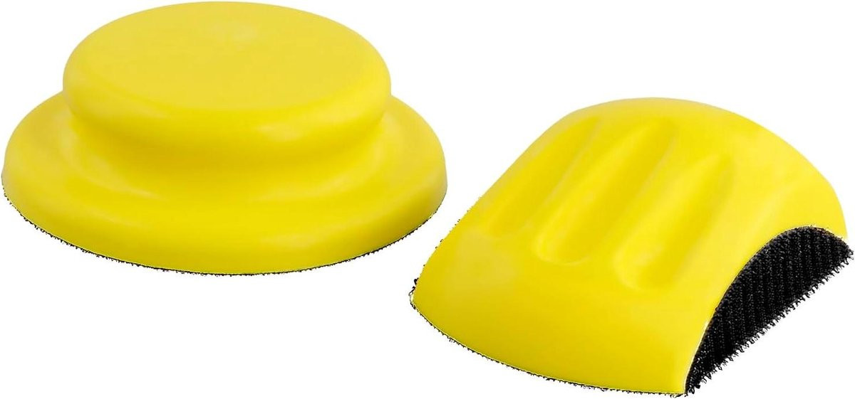 Allecta Hand Schuurpad Blokken 125mm - Set van 2 Stuks - Haak en Lus - Muisvormig en Rond