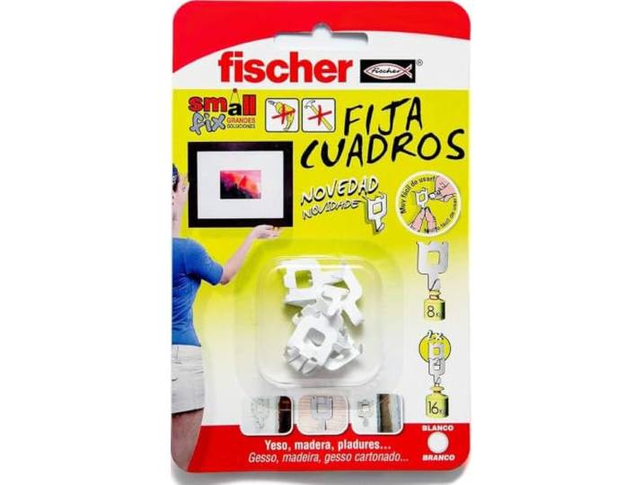 fischer - 8 Fixations VMVO Fix'Cadres pour la Fixation de Cadres sans vis ni Clou - Fixer d'un Coup de Pouce\, sans Aucun Outil