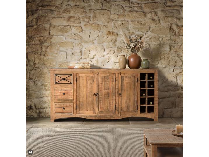Sideboard Akazie 193x45x90 natur versiegelt NATURE OF SPIRIT #215