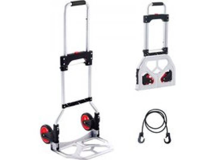 VEVOR Sackkarre Klappbar 80kg Transportkarre aus Aluminiumlegierung und Kunststoff Stapelkarre mit verstellbarem Griff 715-930mm Faltbarer Trolley inkl. Bindeseil kompakte Größe zum Verstauen