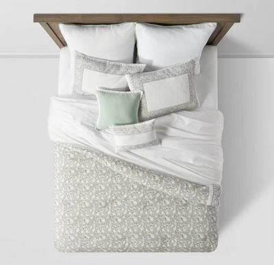 All Categories Goods King Floral Comforter Set Green Threshold, Luxury Bedding With Decorative Pillows And Bedskirt For Cozy Bedroom King Floral Comforter Set Green Threshold, Luxury Bedding With Decorative Pillows And Bedskirt For Cozy Bedroom