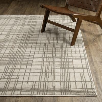 ROW Hunter Etched Stripes Ivory/ Brown Area Rug