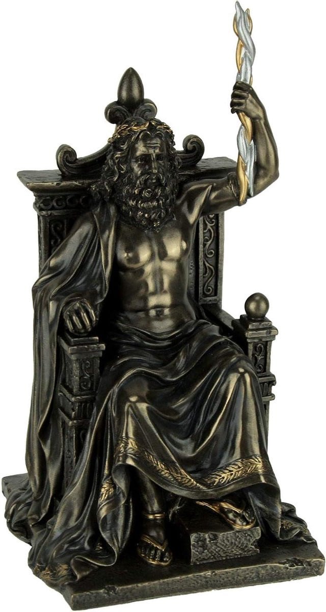 Griekse God Standbeeld Olympia Decoratie - Brons - Hoogte: 20 cm