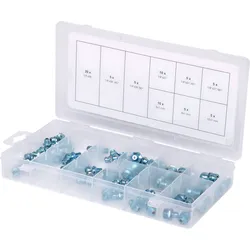 KS Tools Sortiment Schmiernippel, metrisch & Zoll, 70-tlg - 970.0360