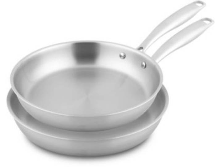 Essentielb - Batterie De Cuisine 2 Poeles Inox 24 Et 28cm