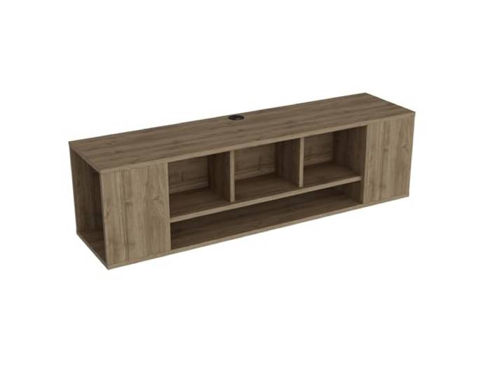 Moderner TV-Ständer aus Walnussholz, 135 cm 100% melaminbeschichtete Spanplatte, 18 mm stark Wandmontage, mehrere Ablagen, stilvoll und funktional