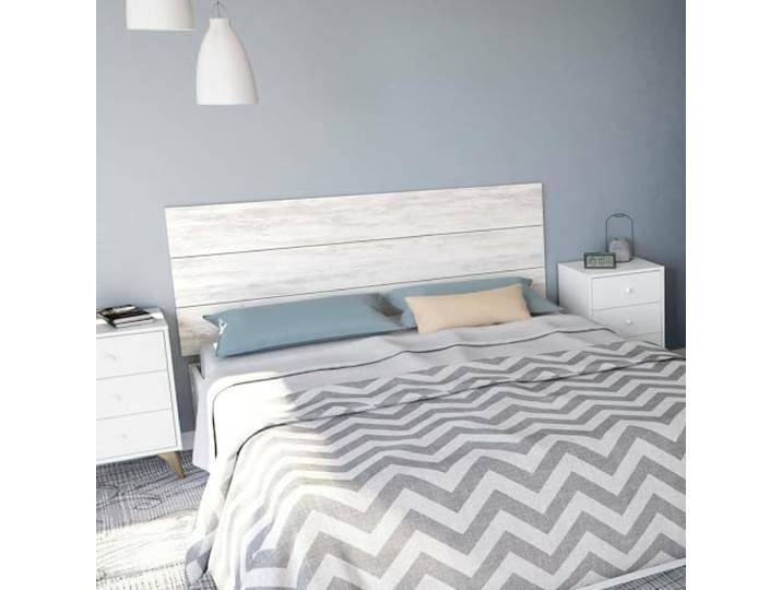 PHILIPS Dmora - Kopfteil Ayok, Kopfende, Bettkopfteil, Kopfbrett, 160x3 h60 cm, Weiß und Antikweiß
