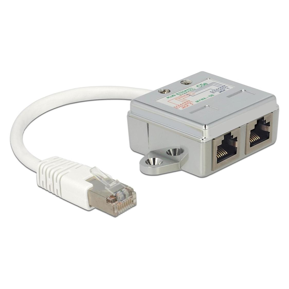 Delock RJ45 LAN-Anschlussverdoppler (RJ45, RJ45 (2x)) (65177)