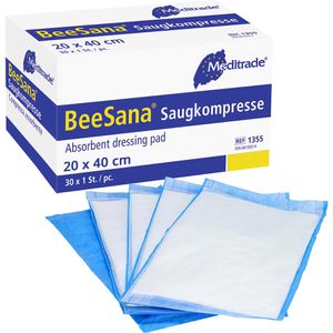 Meditrade Saugkompressen BeeSana, 2-lagig, unsteril, 20 x 40 cm, wasserfeste Rückseite, 25 Stück