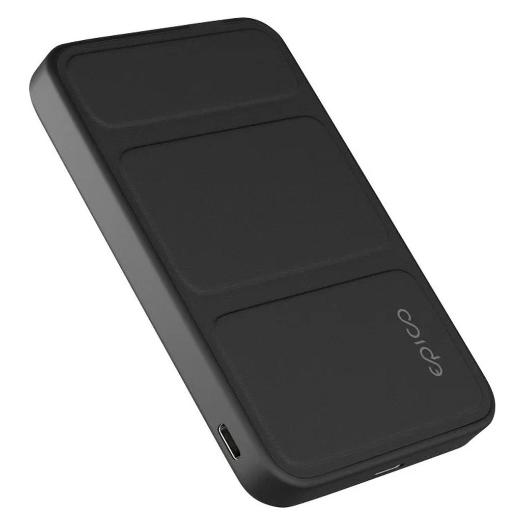 Epico UltraPack Stand EM47 Mag+ 7000mAh schwarz / Powerbank / 2x USB-C / Qi2 (7000 mAh, 15 W) (9915101300278)