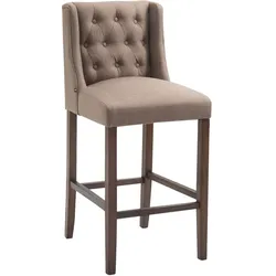 CLP Barhocker Cassandra Stoff Antik-dunkel   Farbe: taupe, Gestell Farbe: antik-dunkel