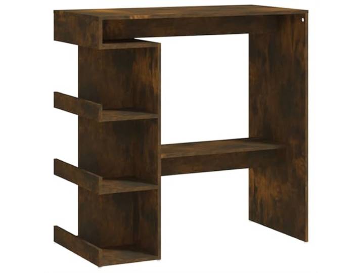 vidaXL Bartisch mit Regal Bartresen Stehtisch Tresentisch Bistrotisch Küchentisch Loungetisch Tisch Räuchereiche 100x50x101,5cm Holzwerkstoff