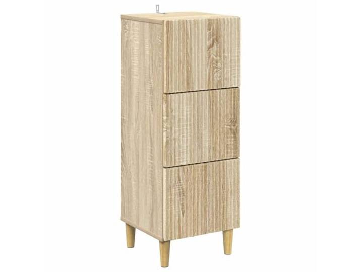 QINXIXINAIXI Schubladenschrank Sonoma-Eiche 33 x 34,5 x 90 cm Holzwerkstoff Konische Beine, rechteckige Form, mehrere Schubladen, Holzwerkstoff, Vintage-Stil, pflegeleicht
