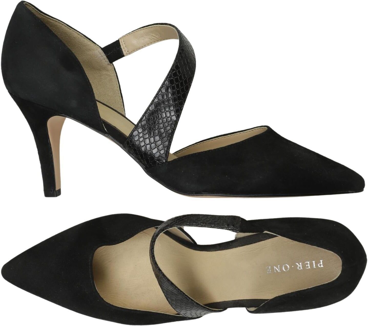 pier one Damen Pumps, Schwarz, Gr. EU 39, Leder - Second Hand