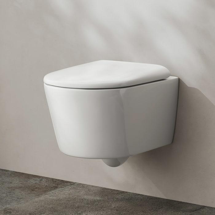 Kronenbach Tube Wand-WC-Set kompakt spülrandlos mit Rotationsspülung und WC-Sitz wrapover