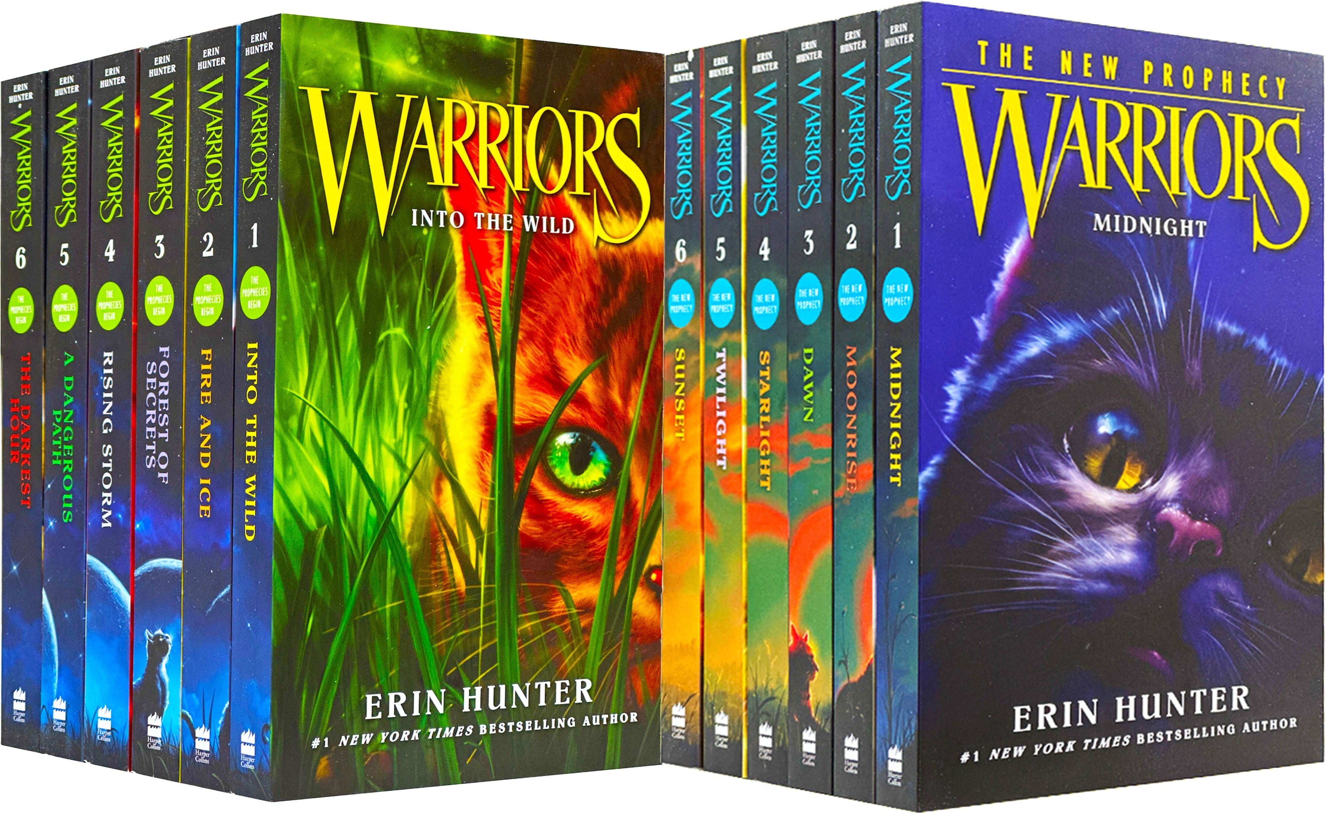 HARPERCOLLINS Warrior Cats Series 1 And 2 - The Prophecies Begin And The New Prophecy By Erin Hunter 12 Books Set