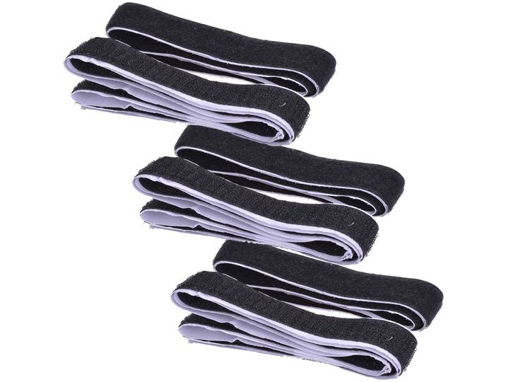 3er-Set Klettverschlussband, 1m x 20mm, selbstklebend, schwarz