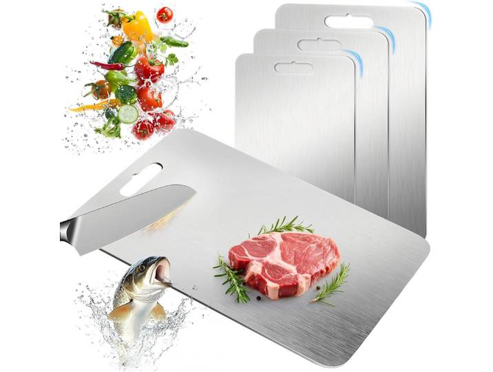 FELIXLEO Schneidebrett BOYUNSHI 3 Stück Titan Schneidebrett, Edelstahl Titanium Cutting, (1-St)