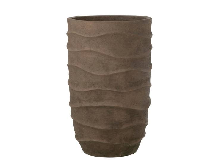 Übertopf, Dunkelbraun, Stein, 33.5x53.5x33.5 cm, Dekoration, Blumen & Blumentöpfe, Übertöpfe