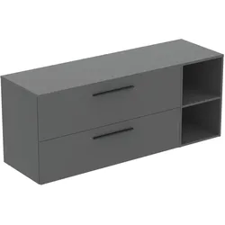 Ideal Standard i.life B 160cm Möbel-Set 2 Auszüge 2 offene Fächer Schwarz Quarzgrau
