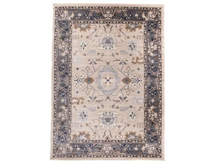 TAPISO Tapis Salon Poil Court Colorado Crème Gris Traditionnel Polypropylène Intérieur 250x350 cm