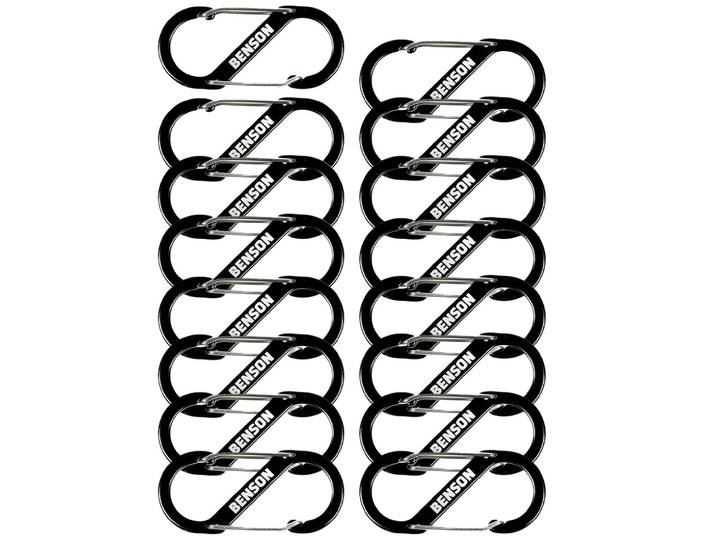 16er Set Doppel Karabinerhaken, S-Clip, 4 x 9 cm
