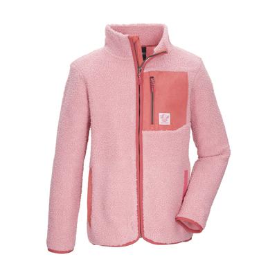 Fleecejacke KILLTEC "KOW 140 GRLS FLC JCKT", Mädchen, Gr. 140, rosa (rosé), Obermaterial: 100% Polyester, Jacken Fleecejacke, Weiche Sherpa-Fleecejacke mit Kinnschutz und Stauraum