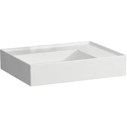 Laufen Aufsatzwaschtisch Kartell Laufen, weiss matt, 460x600x120 mm, wandhängend, mit verstecktem Ablauf rechts