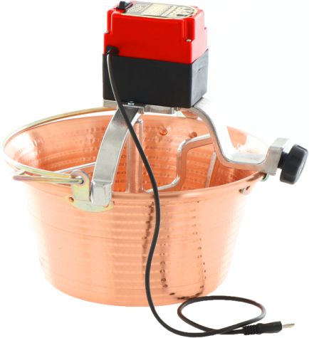 Chaudron électrique en cuivre martelé pour polenta NuovaFac Cuoca Automatica base plate 14L - 30W