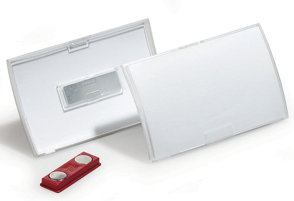 CLICK FOLD Namensschild mit Magnethalter, VE 20 Stk, HxB 40 x 75 mm DURABLE