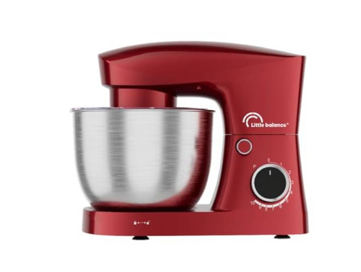 LITTLE BALANCE 3060 Easy Pâtisserie 2, Küchenmaschine, Edelstahlschüssel 5 l, 10 Geschwindigkeitsstufen, Pulsfunktion, neigbarer Kopf, mit Haken, Schneebesen und Mixer zum Mischen, Schlagen, Kneten