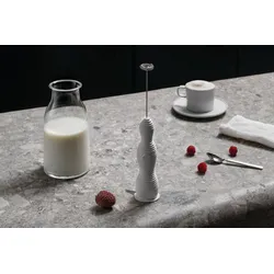 Pulcina Milchschäumer weiß, elektrisch, cremiger Milchschaum für Kaffee