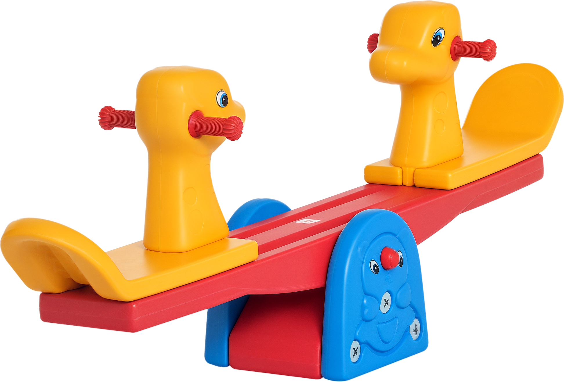 Homcom Altalena a Bilico con Maniglie Antiscivolo per Bambini Età 1-4 Anni, Plastica HDPE Atossica, 150x32x60cm, Multicolore Aosom