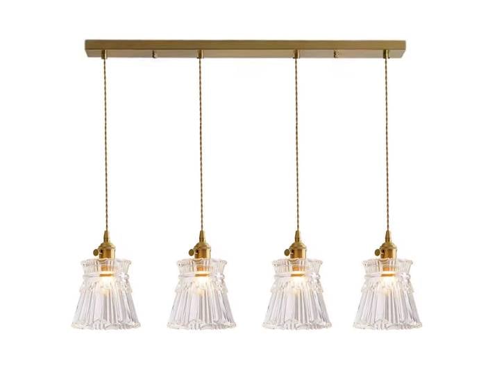 Lampe à suspension en verre à rayures, luminaire décoratif d'intérieur, idéal pour une salle à manger ou une cuisine, une chambre à coucher ou une table de chevet