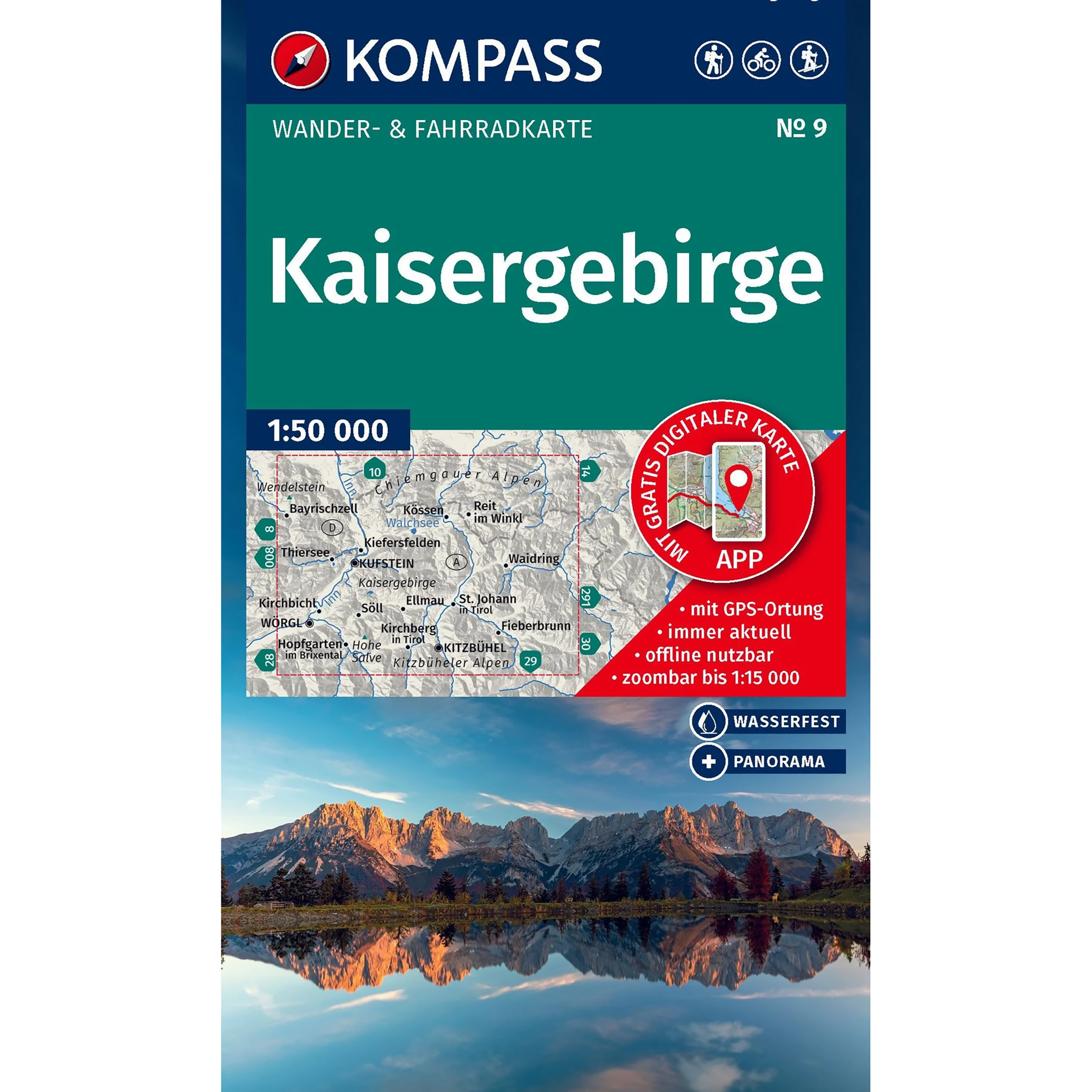 Kompass Verlag WK 9 Kaisergebirge Topografische Karten 2. Aufl. 2025