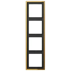 Jung GO2984 Rahmen 4fach, LS 990, Metall goldfarben PVD-beschichtet, goldfarben, senkrechte und waagerechte Montage GO 2984