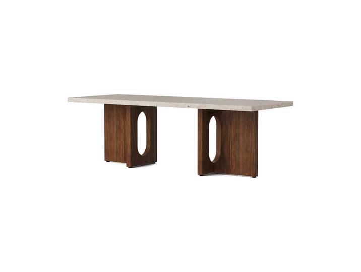 Audo Copenhagen Androgyne Loungetisch Sand/Kunis-Brekzie, Walnussgestell