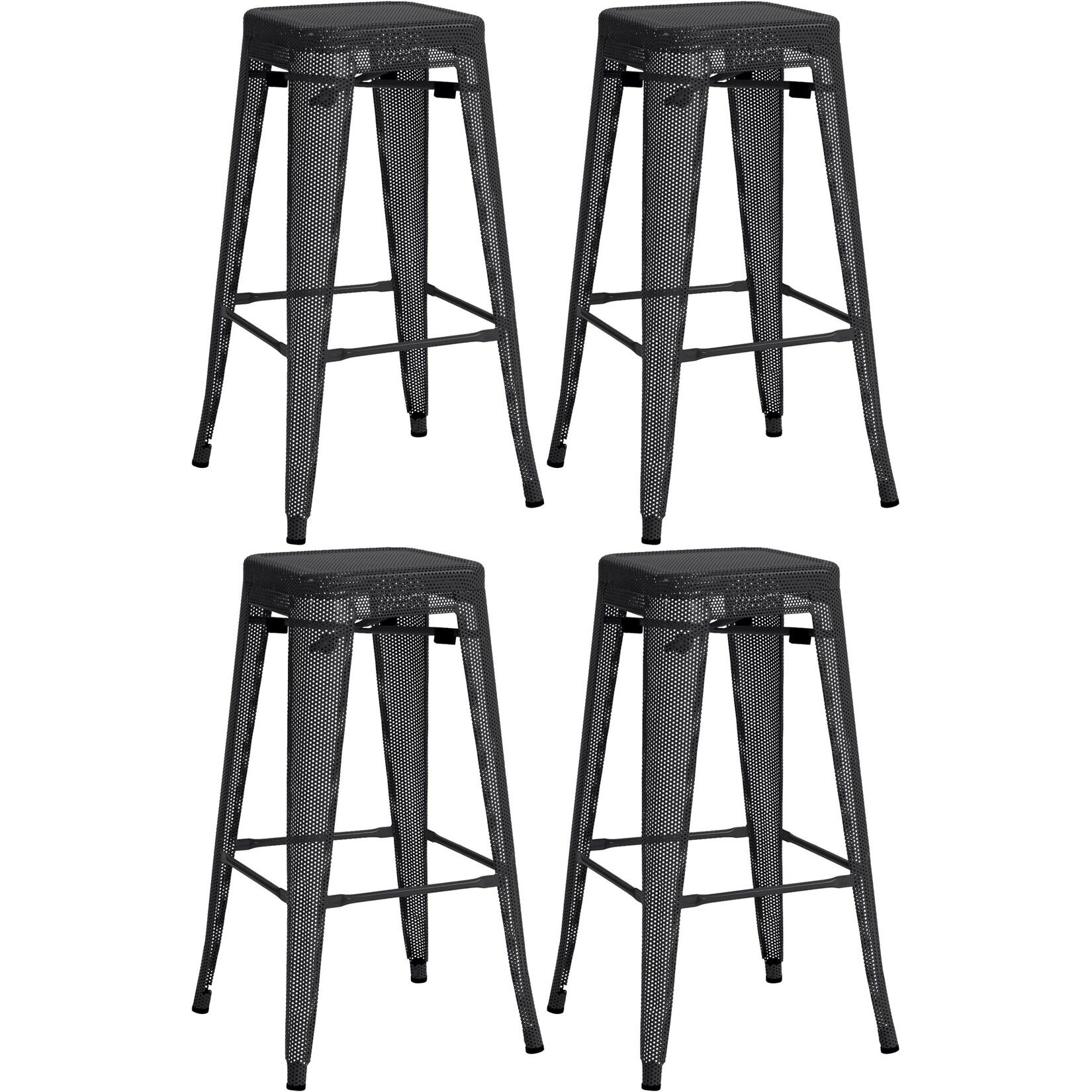 CLP 4er Set Barhocker Fletcher Farbe: schwarz