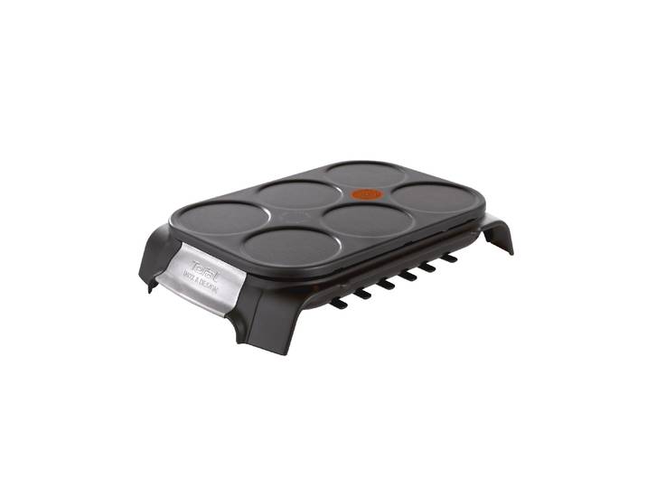 TEFAL Crêpesmaker Crêpe Maker Party Inox und Design PY5588 , silber (schwarz, silberfarben), T:27,6cm, Crepesmaker, Crêpesmaker