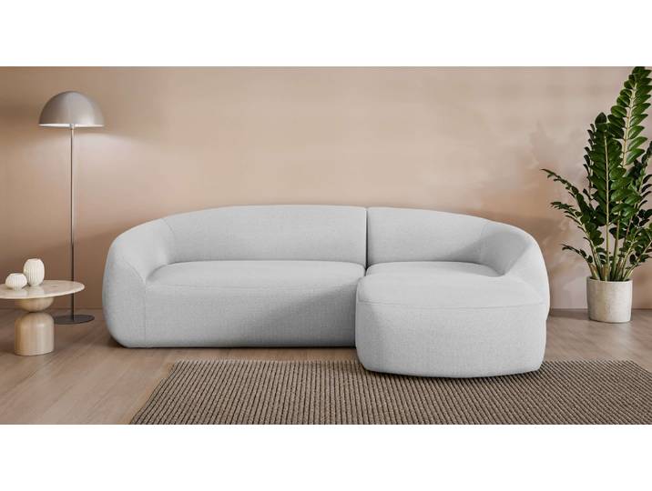 Ecksofa YANI, L-Form, Designersofa, organische Form, Masse B/T/H: 255/170/81 cm , grau (hellgrau), B:255cm H:81cm T:170cm, 100% Polyester, LEGER HOME BY LENA GERCKE, Sofas, Ecksofa, L-Form, Designersofa, organische Form, Masse B/T/H: 255/170/81 cm
