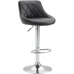 Décoshop26 - Drehbarer Barhocker aus schwarzem Kunststoff mit Fußstütze und Ziernähten 10_0000112