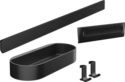 Hansgrohe WallStoris Bundelset Douche Accessoires, 4 delen, Wandframe, Opbergmand, Douchewisser en Handdoekhaak, Mat Zwart, 27967670